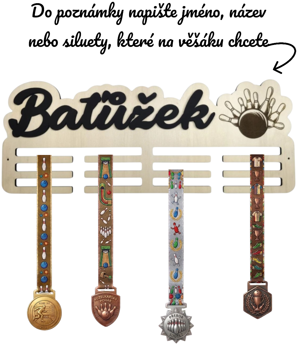 Držák na medaile – kuželky